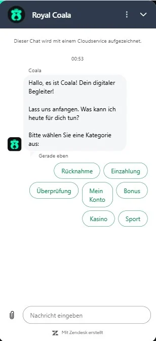 Royalcoala Kundensupport